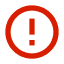 A red circle with an exclamation mark in the centre.