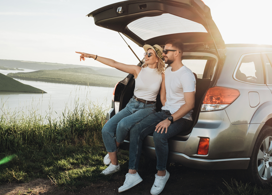 Couple goes for a scenic drive