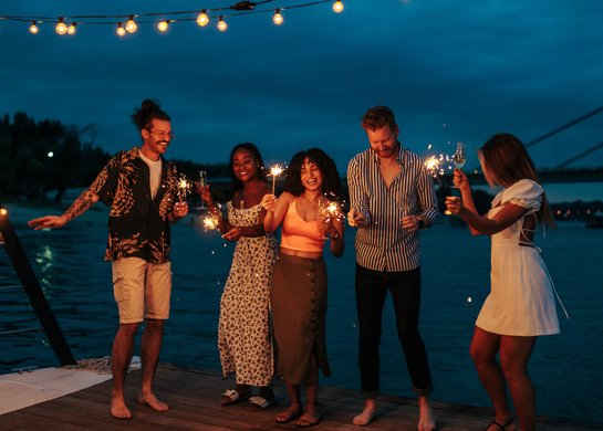 Friends enjoy a party