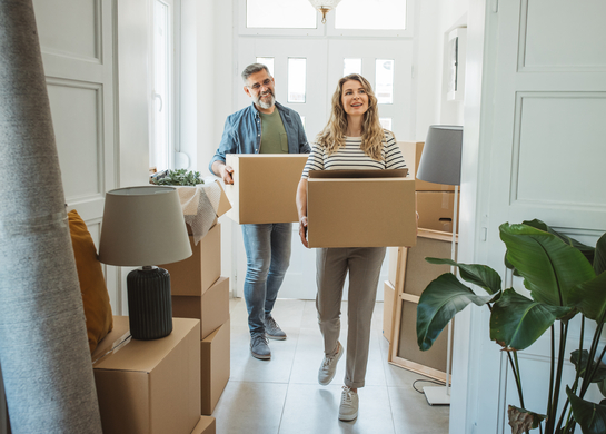 Couple moves into new apartment