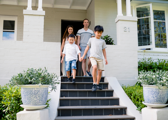 Family leaves their home