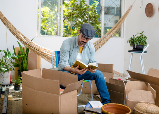 Man moves into his new home