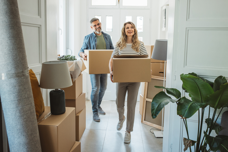 Couple moves into new apartment