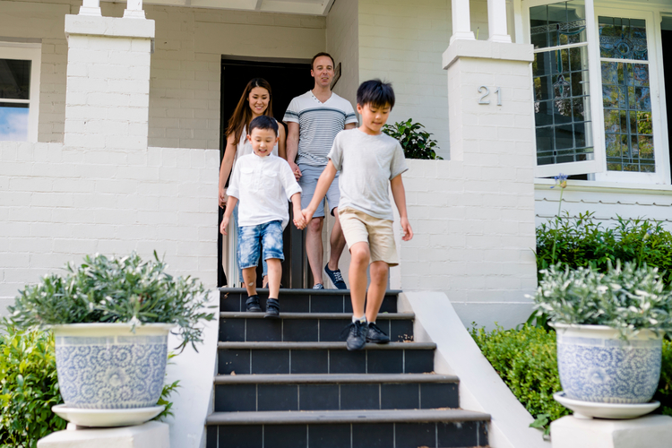 Family leaves their home