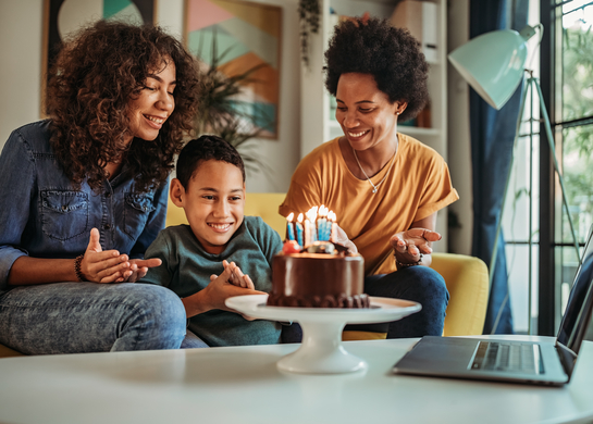 Little boy celebrates his birthday