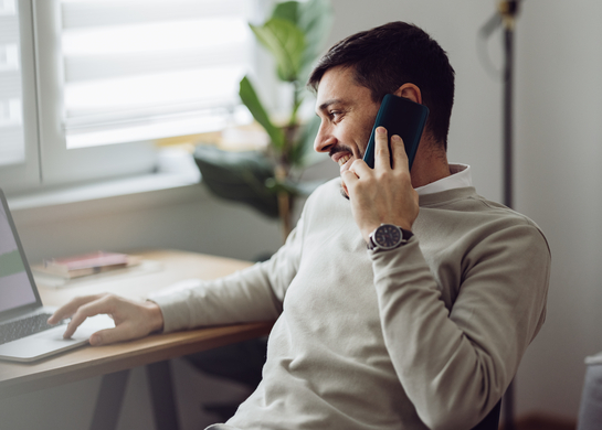 Man takes a call