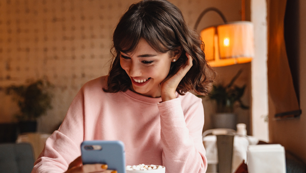 Girl wearing a pink jumper