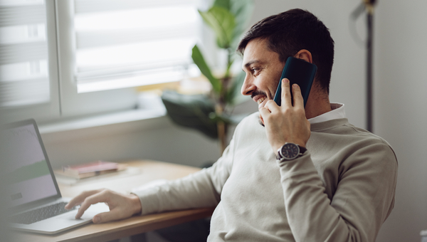 Man takes a call