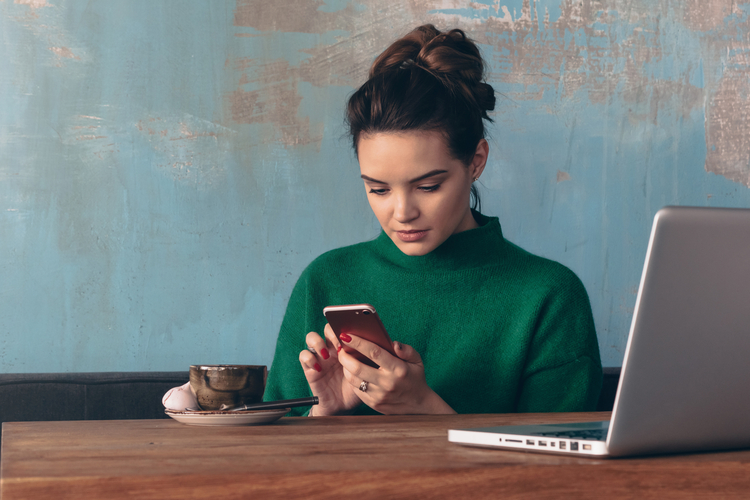 Girl with a green jumper