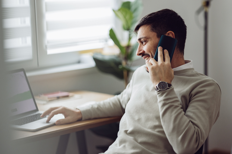 Man takes a call