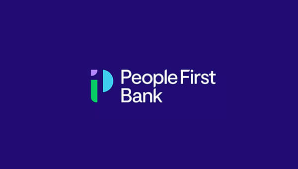 People First Bank logo on blue background