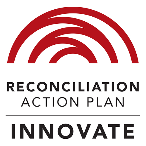 The RAP Innovate logo, a half circle of swirled lines.